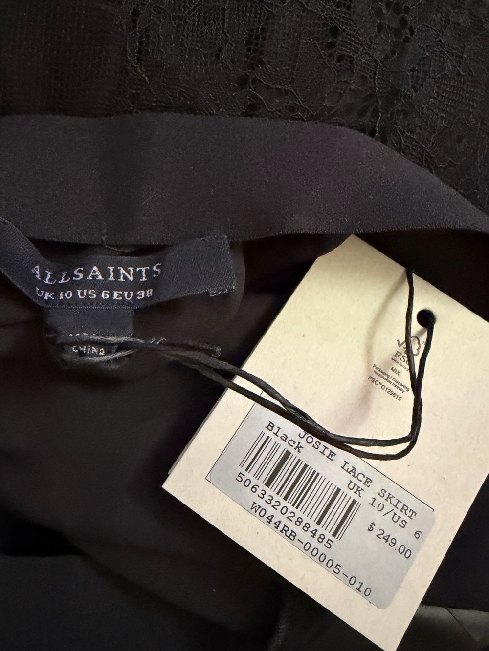 NWT All Saints Women’s Josie Lace Skirt - Picture 2 of 3